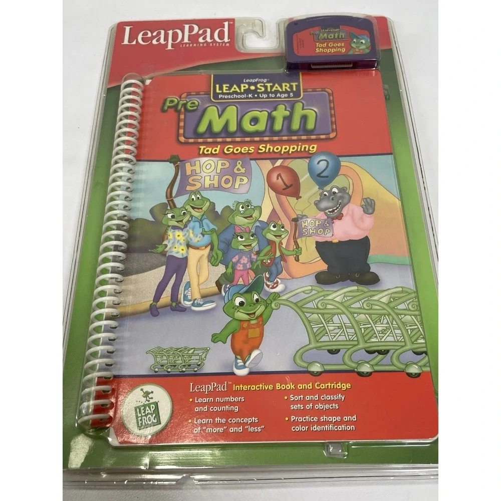 TAD GOES SHOPPING Leap Frog LeapPad Pre Math Book & Cartridge Counting Numbers